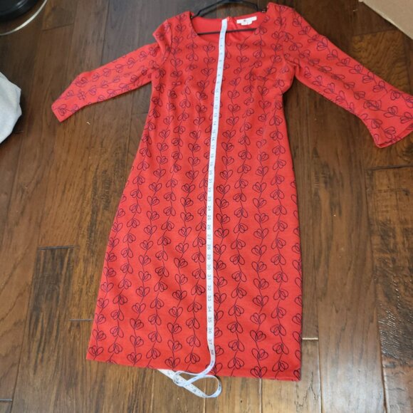 Boden Newlyn Jersey Jacquard Dress Cotton Blend Red & Navy Sz 8L - Picture 14 of 16